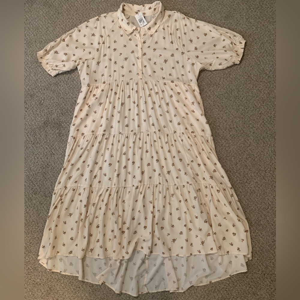 Torrid Floral Cream Midi Dress Size 1